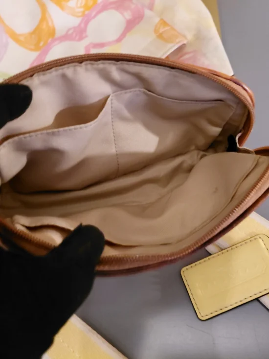 Coach Cosmetic Signature Print Pouch - White/Pastel Multicolored - Picture 6 of 6